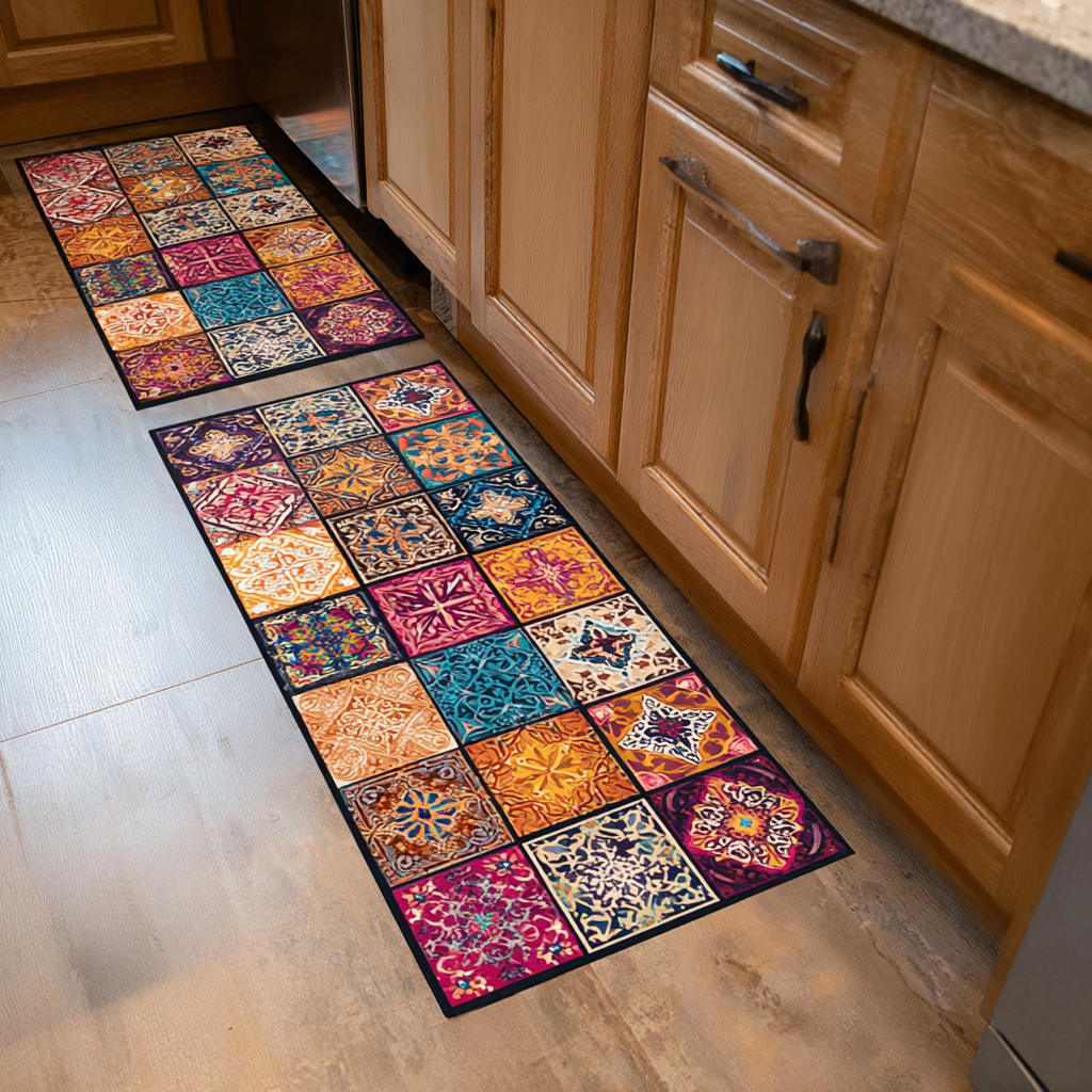Emilee - 2-Piece Kitchen Mat Set - Elegant Flowers