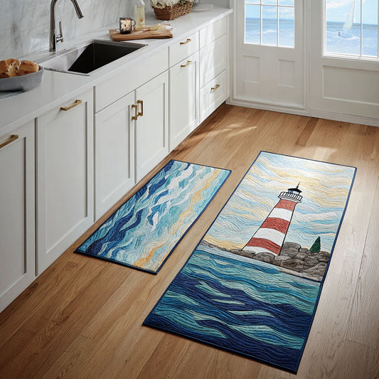 Emily - 2-Piece Kitchen Mat Set - Serene Lighthouse