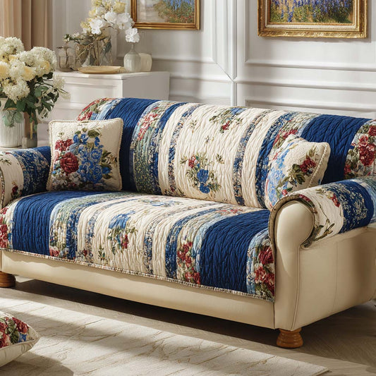 Enid - Quilted Sofa Cover in American Style