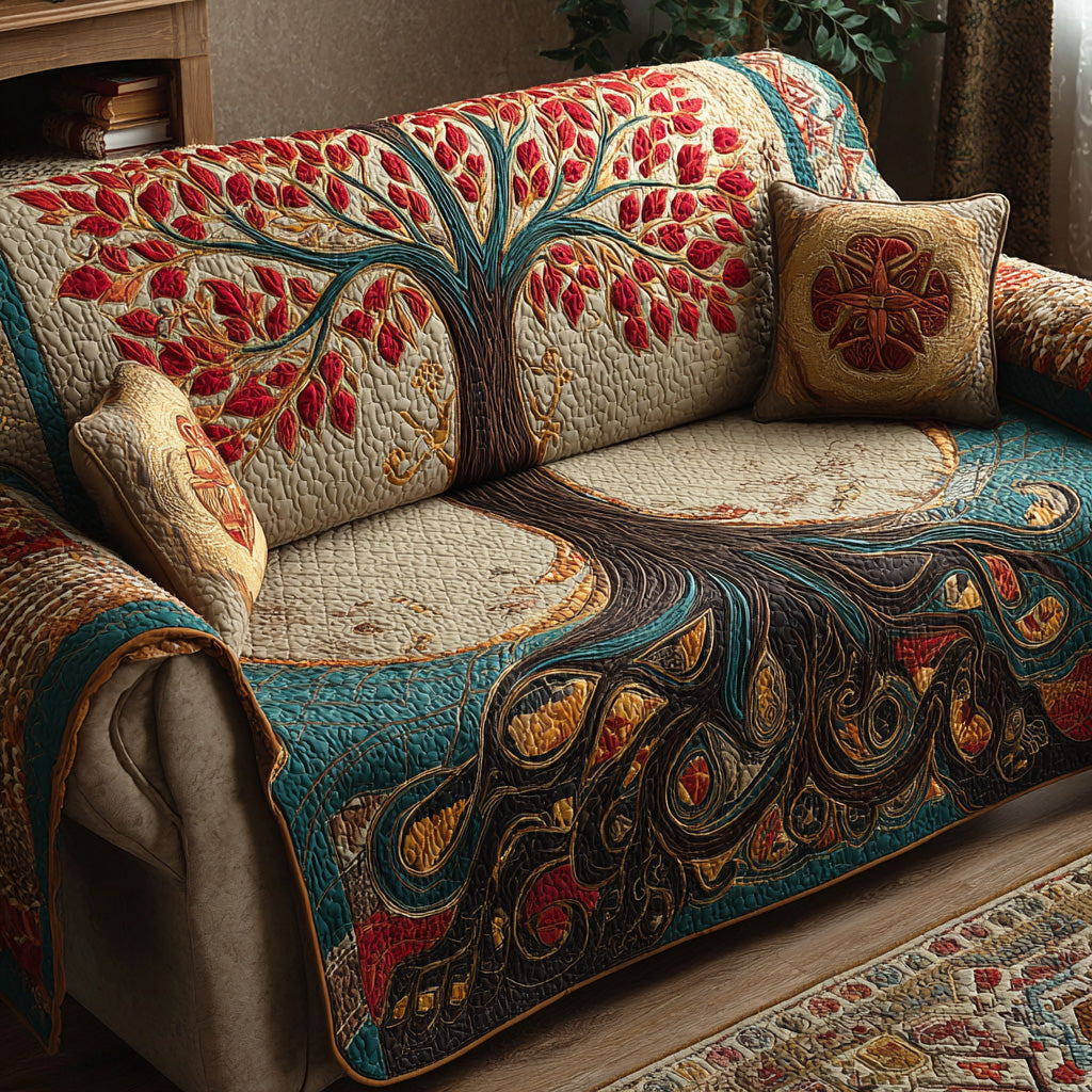 Zoë - Quilted Sofa Cover Tree of Life