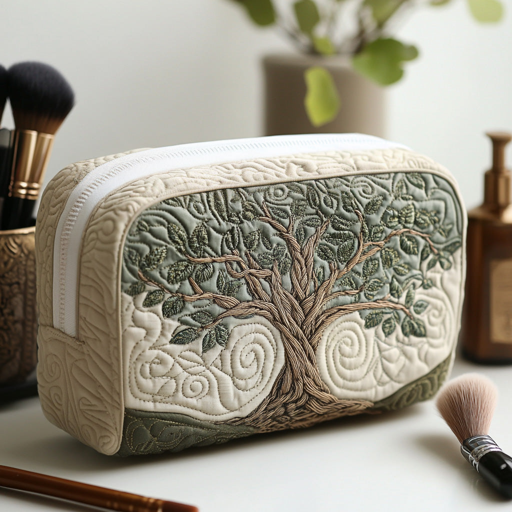 Lieselotte - Quilted Toiletry Bag - Tree of Life Roots