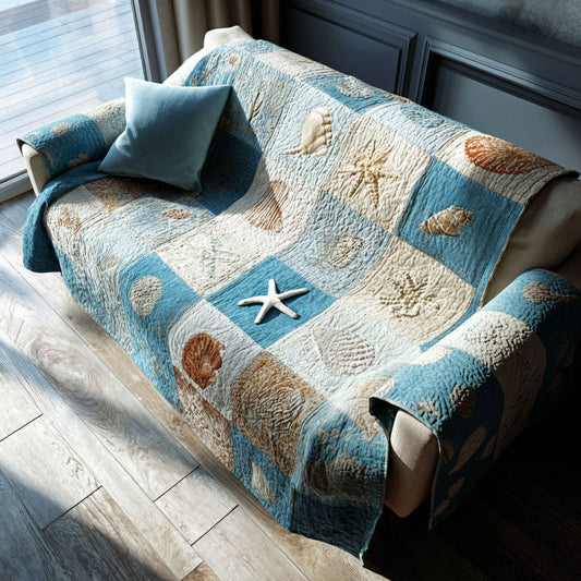 Evalyn - Quilted Sofa Cover Pattern Sea