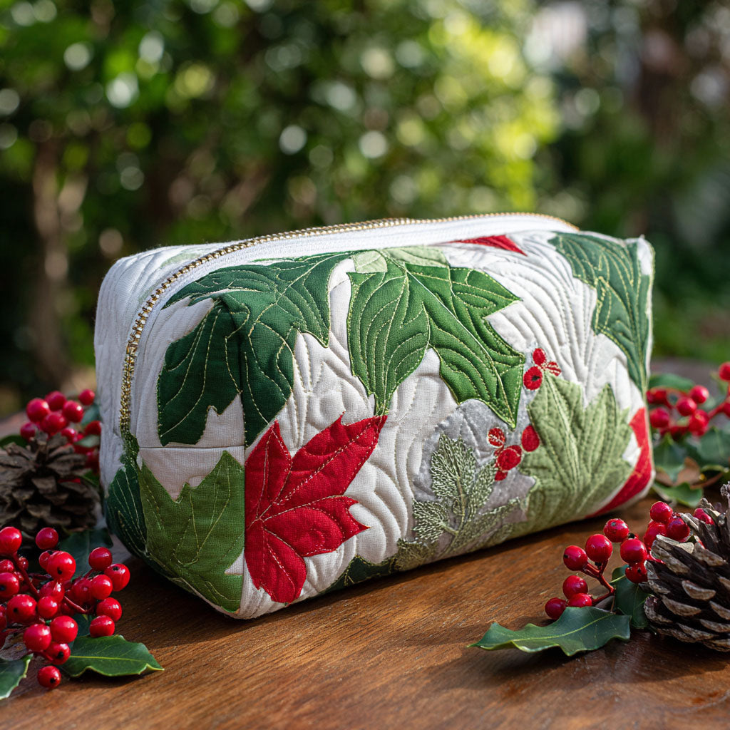 Bregje - Quilted Toiletry Bag - Christmas Green
