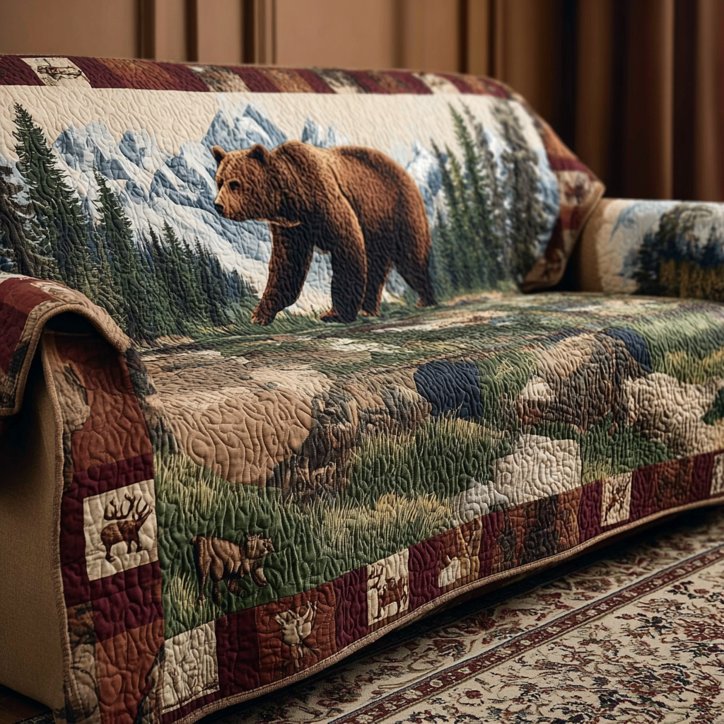 Everlee - Quilted Sofa Cover Bear