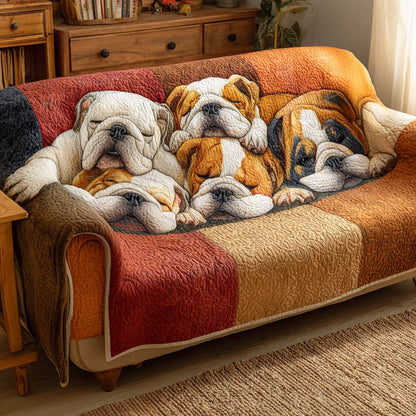 Fannie - Quilted Sofa Cover Bulldog