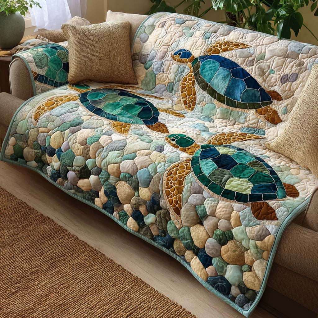 Farrah - Quilted Sofa Cover Turtle