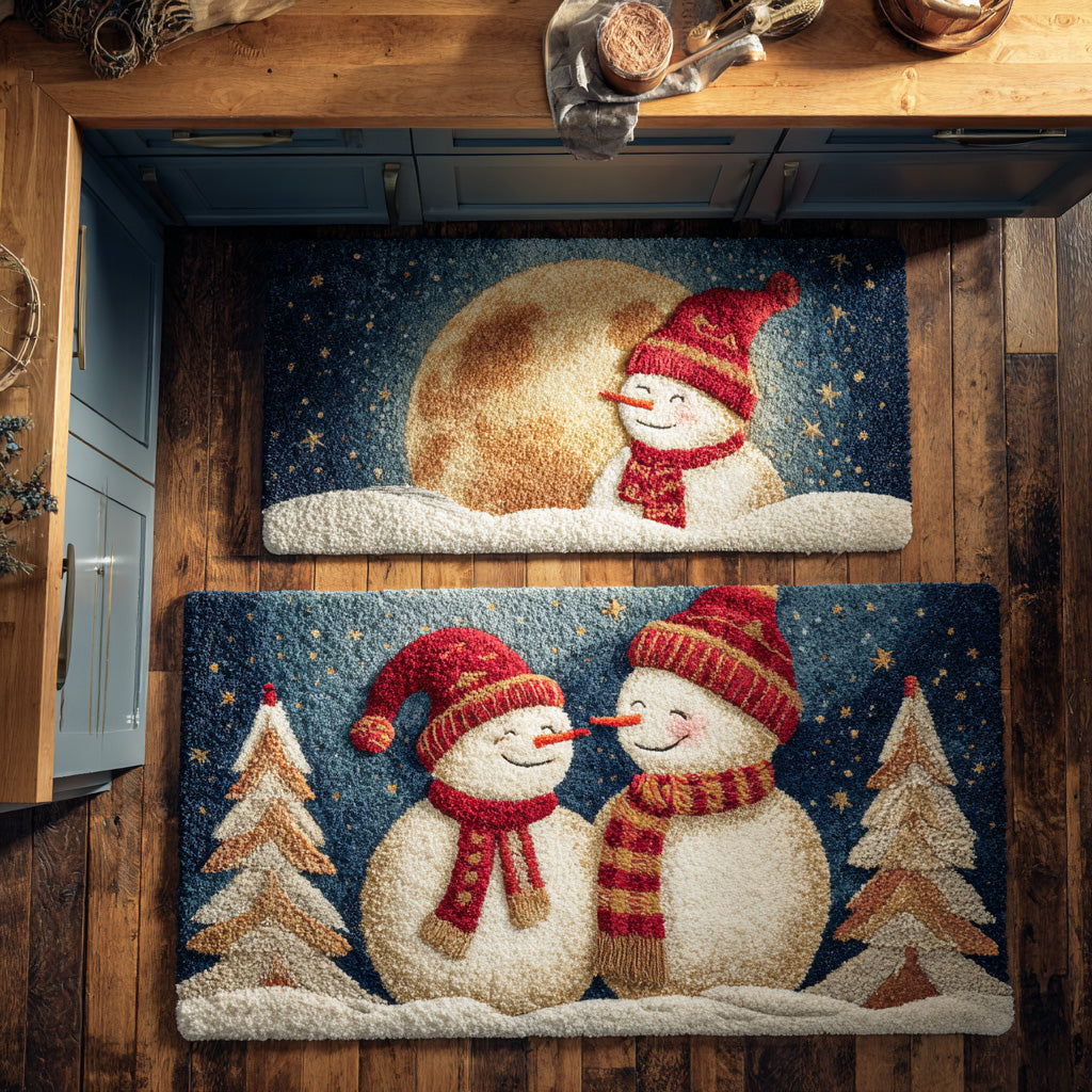 Fatima - 2-Piece Kitchen Mat Set - Snow Day