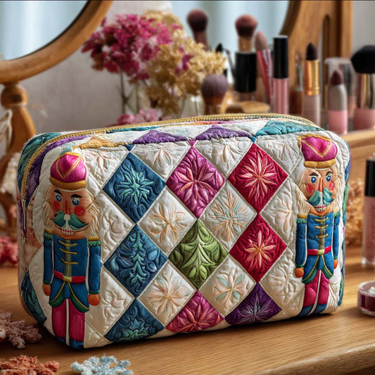 Faye - Quilted Toiletry Bag - Christmas Soldier