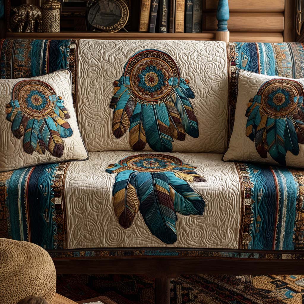Elin - Quilted Sofa Cover Decorative Pattern