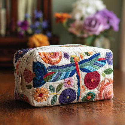 Elsbeth - Quilted Toiletry Bag - Colorful Trim