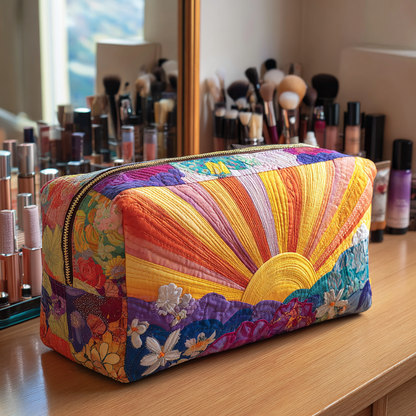 Wies - Quilted Toiletry Bag - Flowers at Sunrise