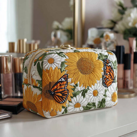 Julia - Quilted Toiletry Bag - Floral Pattern