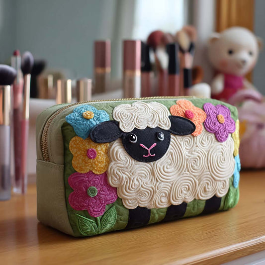 Diana - Quilted Toiletry Bag - Floral Pattern