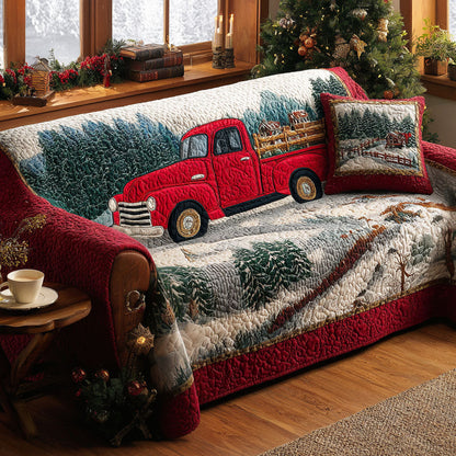 Florine - Quilted Sofa Cover Christmas Pattern