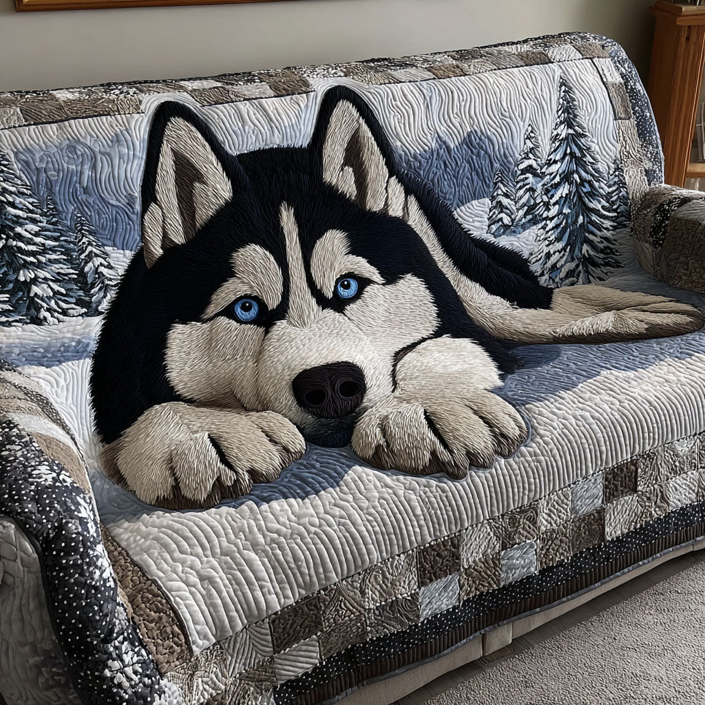 Gale - Quilted Sofa Cover Snow Landscape Still