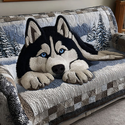 Gale - Quilted Sofa Cover Snow Landscape Still