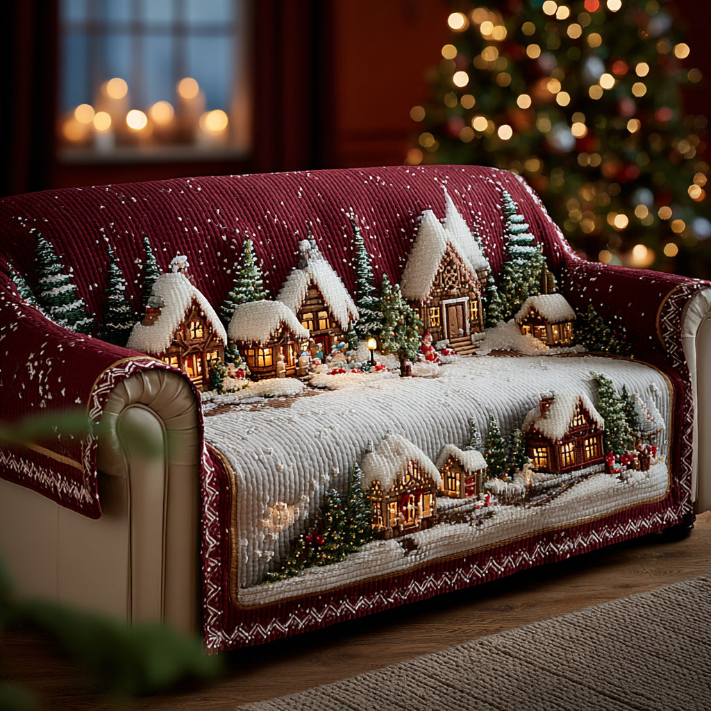 Ginevra - Quilted Sofa Cover Village of Christmas