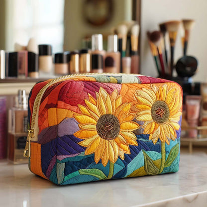Godelieve - Quilted Toiletry Bag - Golden Flower