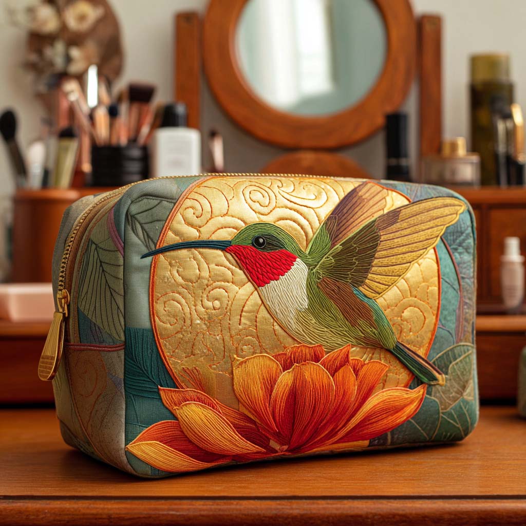 Trijntje - Quilted Toiletry Bag - Golden Pattern