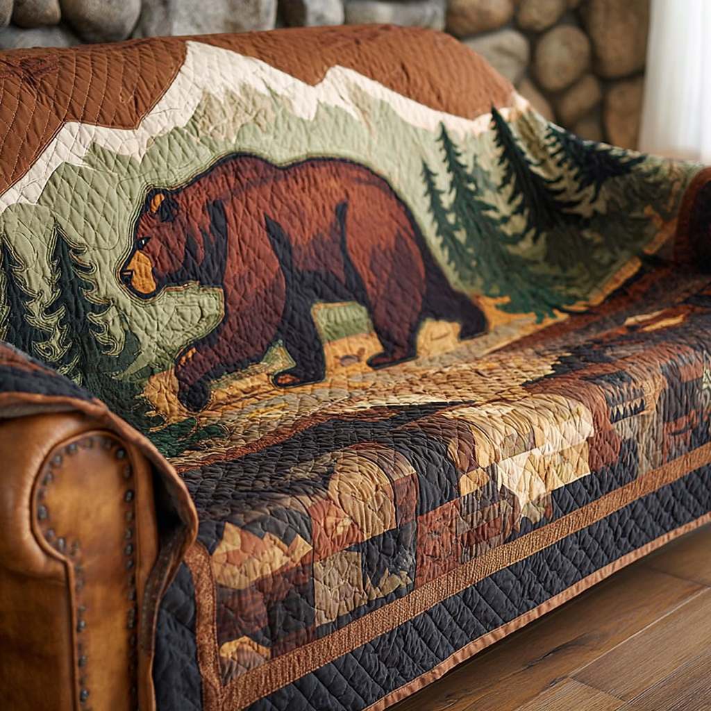 Tess - Quilted Sofa Cover Bear