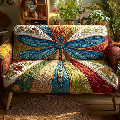 Margaretha - Quilted Sofa Cover Dragonflies