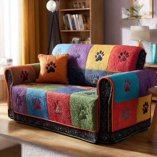 Gracelynn - Quilted Sofa Cover Pattern Winter