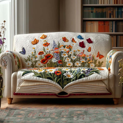 Gussie - Quilted Sofa Cover for Corner Reading