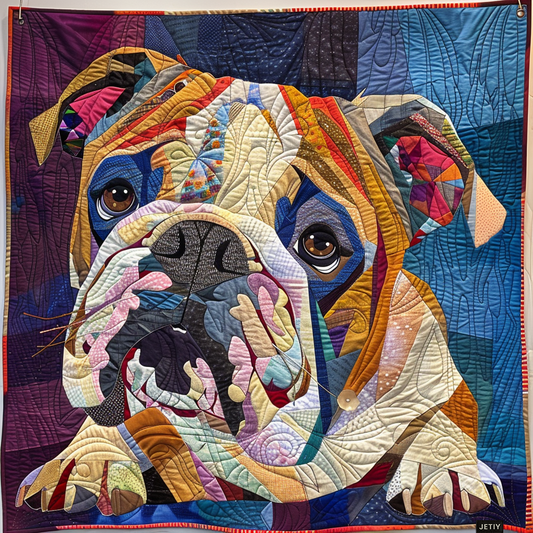 Gwen - Quilted Blanket - Cozy Bulldog