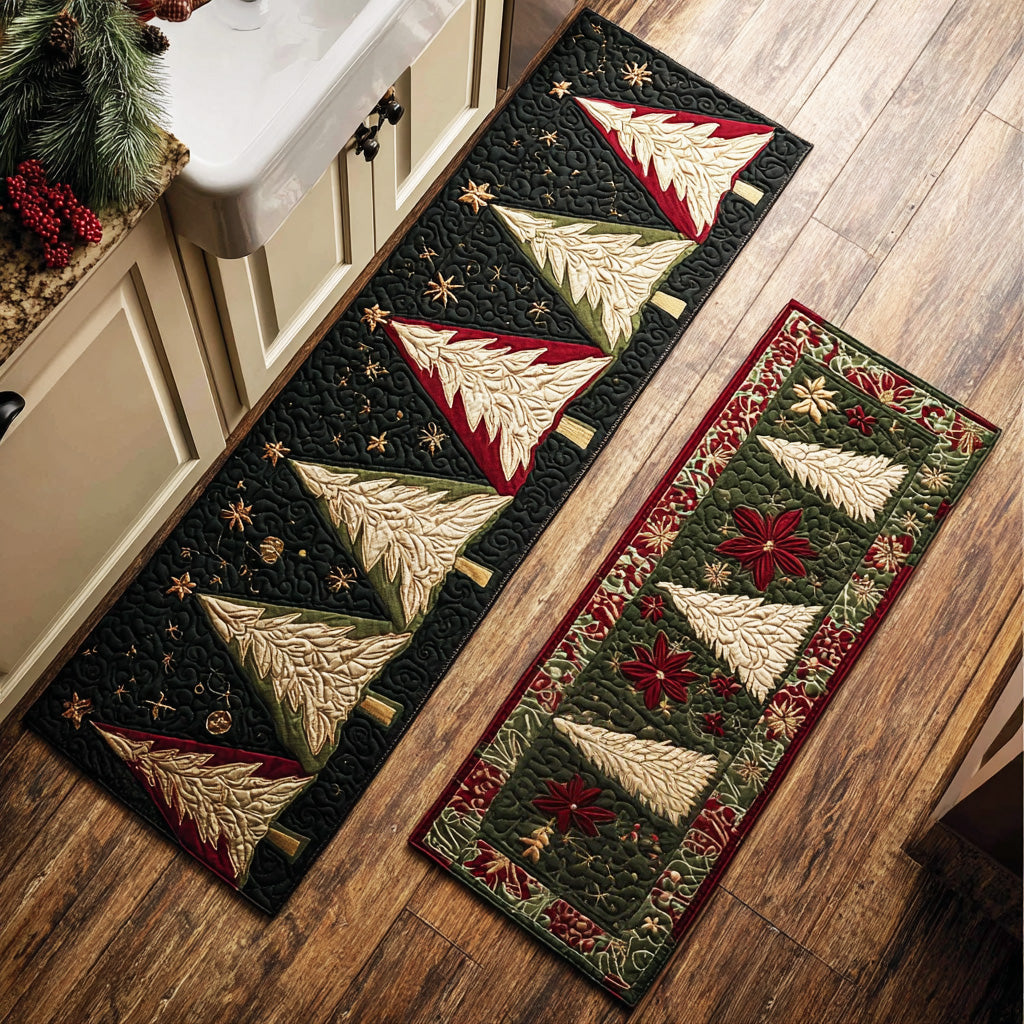 Haley - 2-Piece Kitchen Mat Set - Snowy Trees