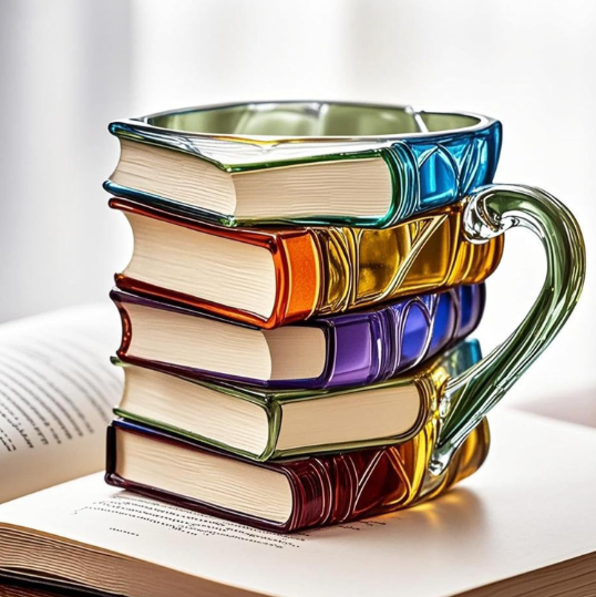 Handmade 3D Aurora Book Mocha Mug