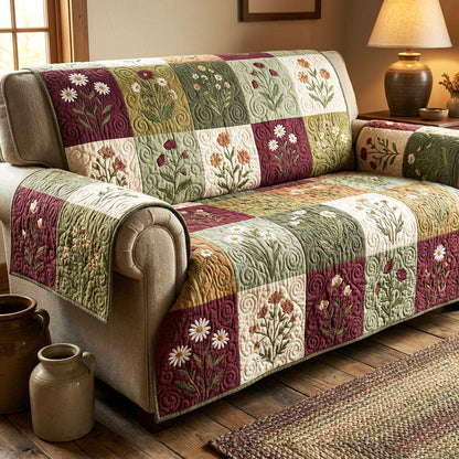 Harlee - Quilted Sofa Cover in Vintage Style