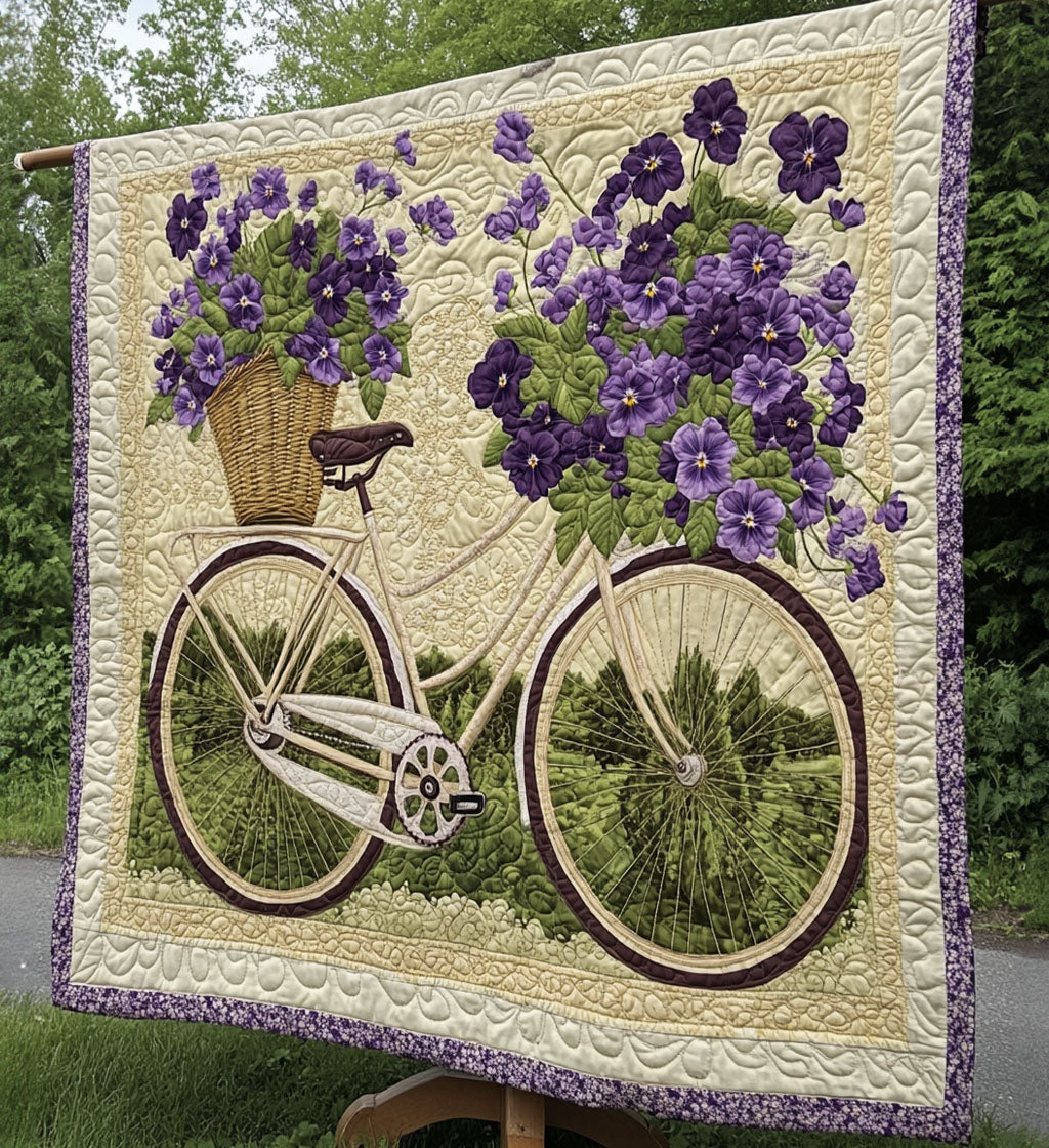 Hilary - Textile Wall Art - Bicycle Bouquet