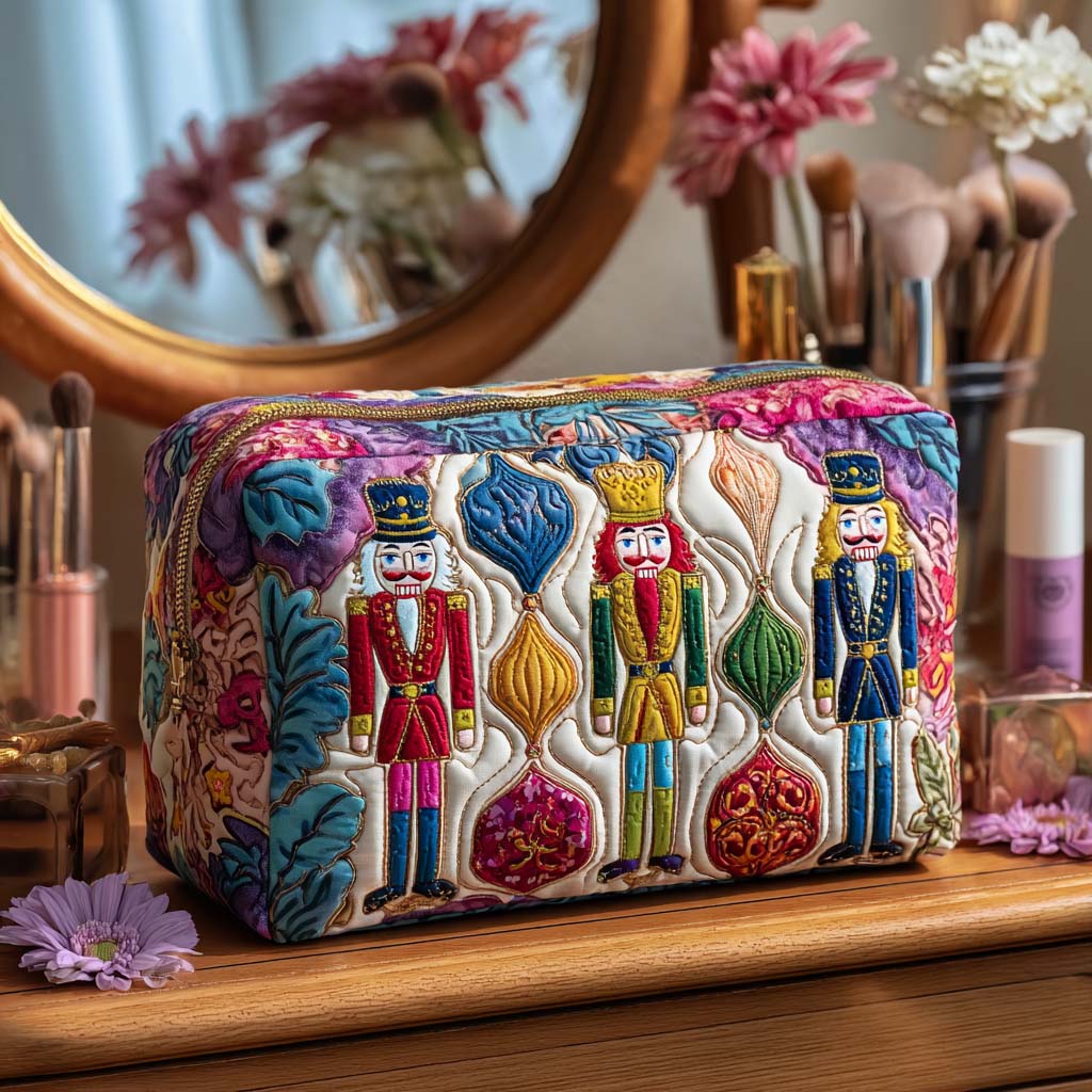 Sandra - Quilted Toiletry Bag - Christmas Soldier