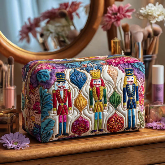 Sandra - Quilted Toiletry Bag - Christmas Soldier