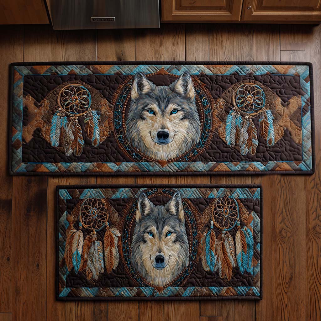 Hope - 2-Piece Kitchen Mat Set - Wolf and Dreamcatcher