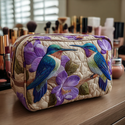 Wilma - Quilted Toiletry Bag - Refined Hummingbird