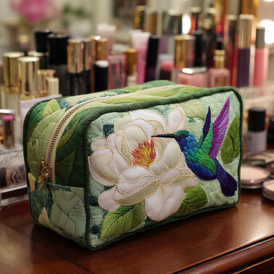 Petra - Quilted Toiletry Bag - Quilt Pattern and Hummingbirds