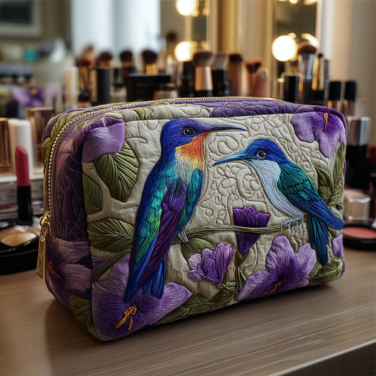 Roosmarijn - Quilted Toiletry Bag - Refined Hummingbirds