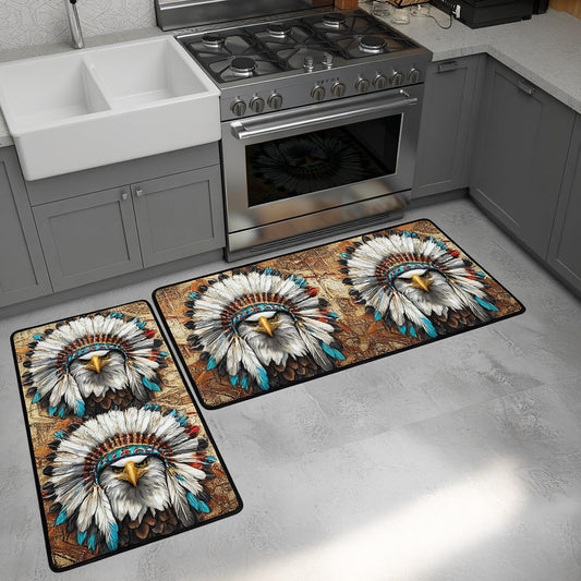 Isabella - 2-Piece Kitchen Mat Set - Natural Feathers