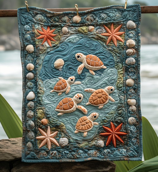 Isadora - Textile Wall Art - Fantastic Turtles