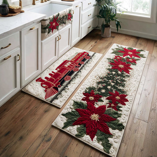 Ivory - 2-Piece Kitchen Mat Set - Festive Christmas
