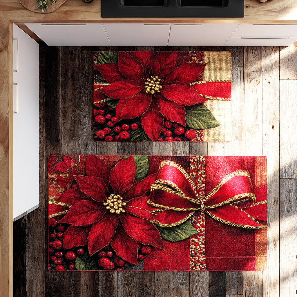 Jaida - 2-Piece Kitchen Mat Set - Festive Christmas