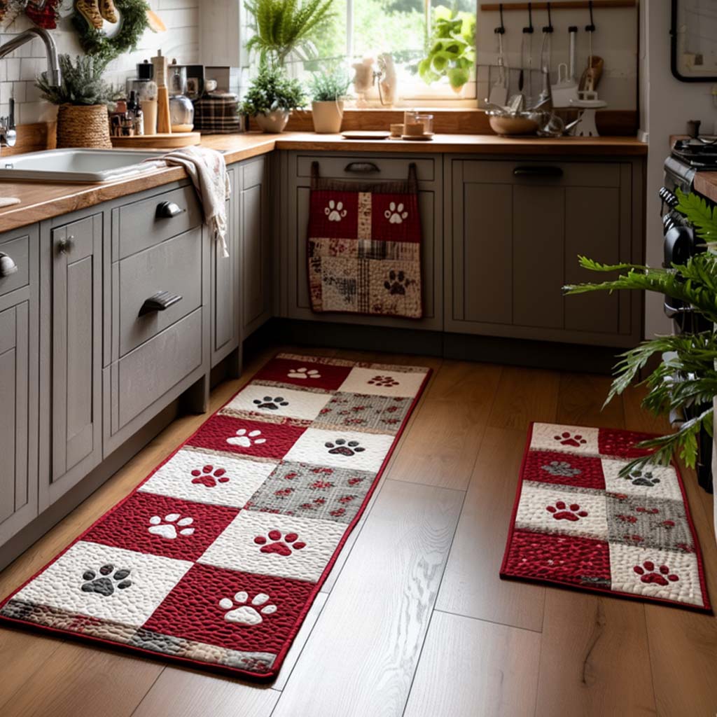 Jazmin - 2-Piece Kitchen Mat Set - Paw Prints