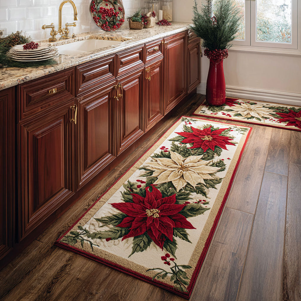 Joanna - 2-Piece Kitchen Mat Set - Festive Christmas Path
