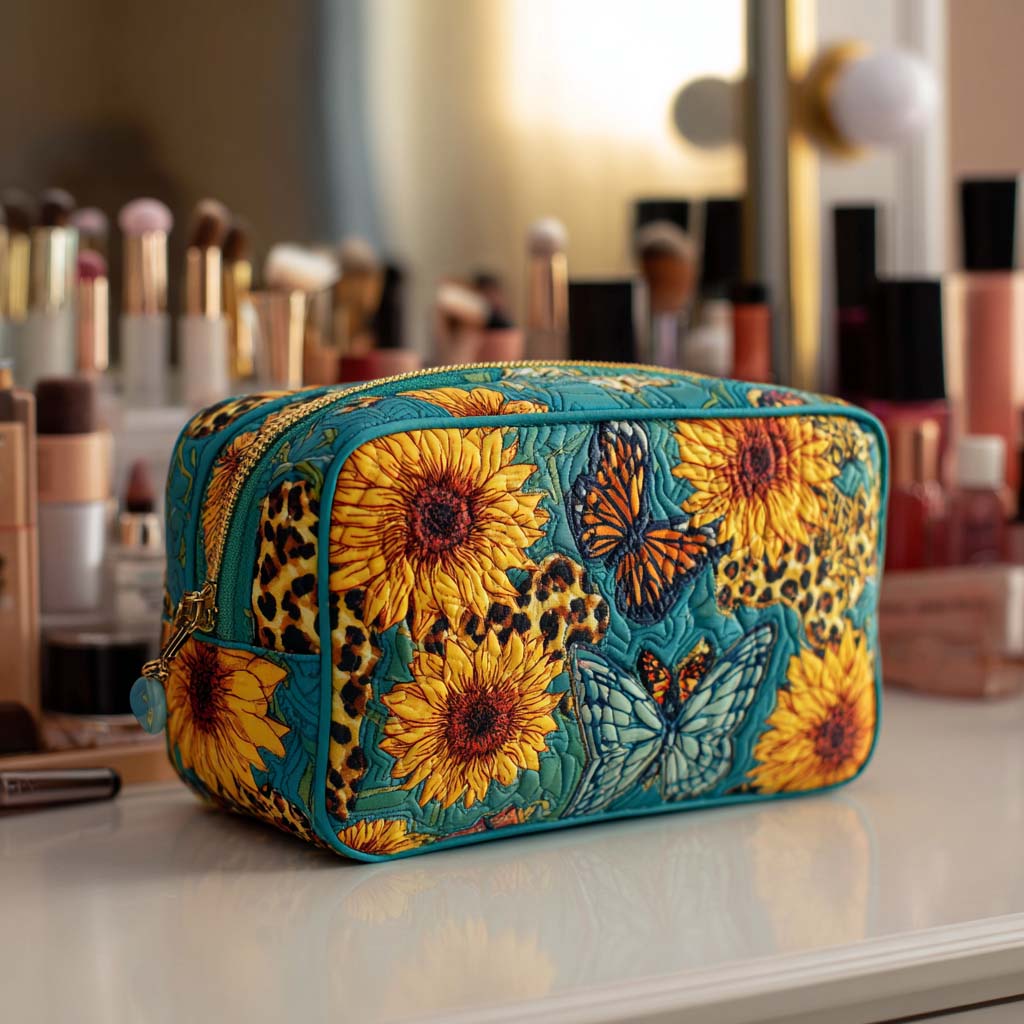Sacha - Quilted Toiletry Bag - Cheerful Petals