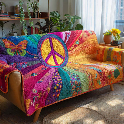Juliana - Quilted Sofa Cover Garden Rainbow