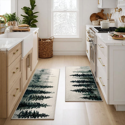 Karina - 2-Piece Kitchen Mat Set - Woodland Stream