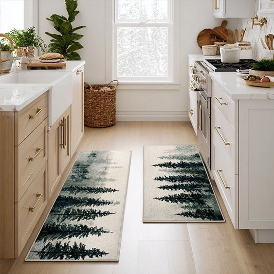 Karina - 2-Piece Kitchen Mat Set - Woodland Stream