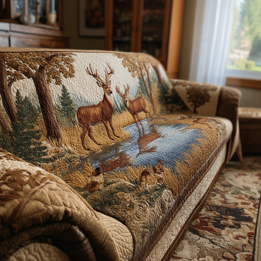 Kaslyn - Quilted Sofa Cover Deer