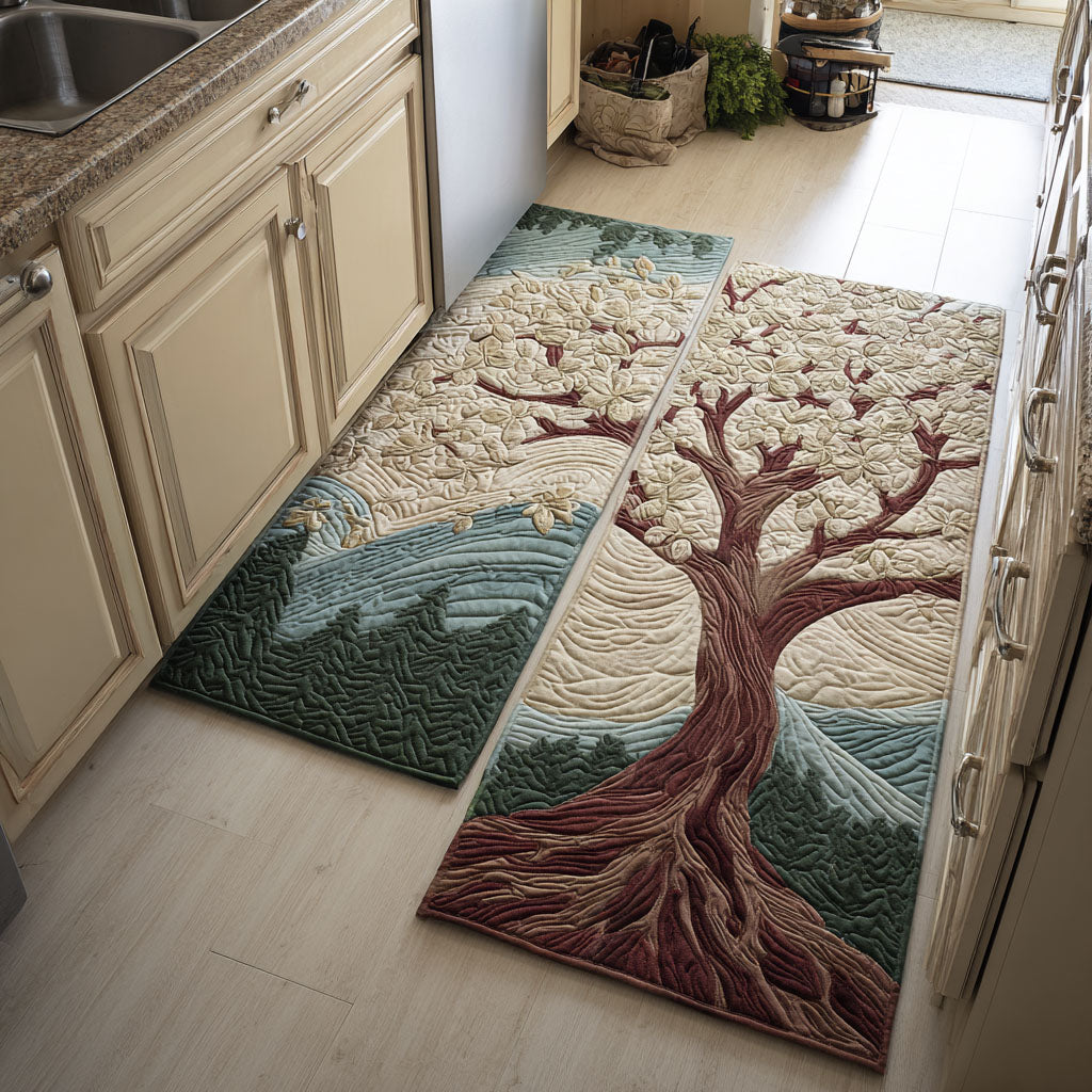 Kayleigh - 2-Piece Kitchen Mat Set - Decorative Branches